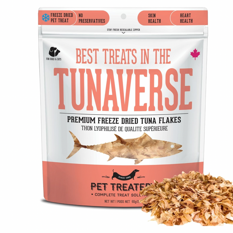 Dog & Cat Treat - Best Treat in the Tunaverse - Premium Freeze Dried Tuna Flakes