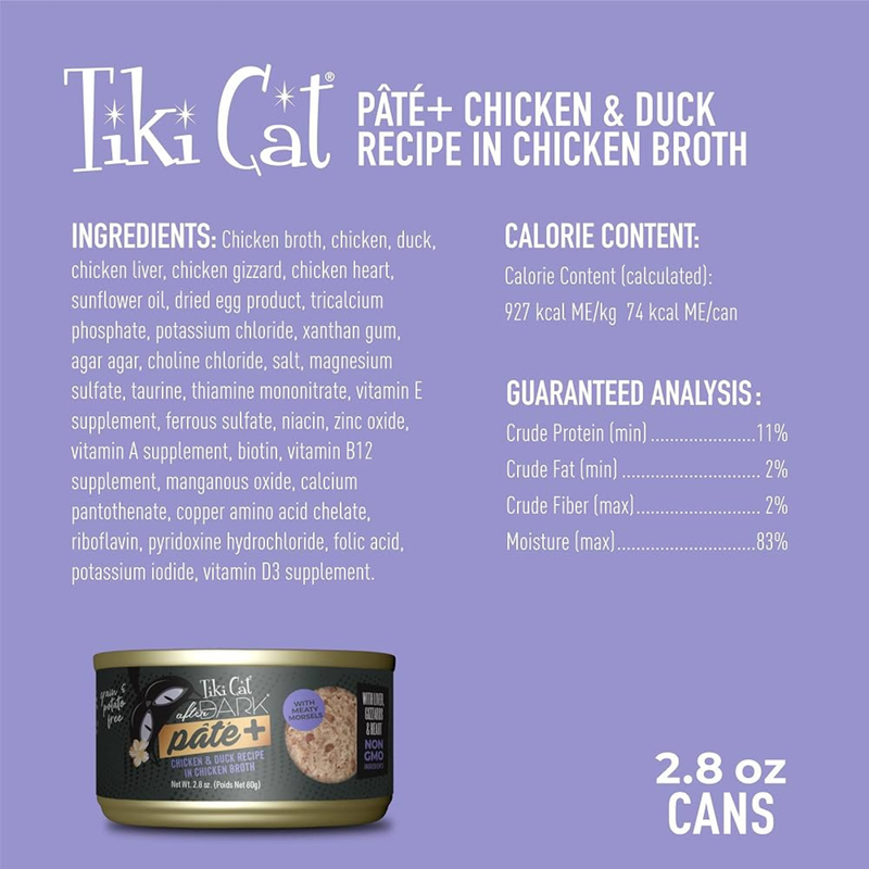 Canned Cat Food - AFTER DARK PATE+, Chicken & Duck Recipe