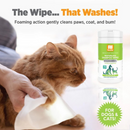 Waterless Shampoo Wipes with Aloe & Oatmeal for Dogs & Cats - Cucumber Melon - 70 wipes