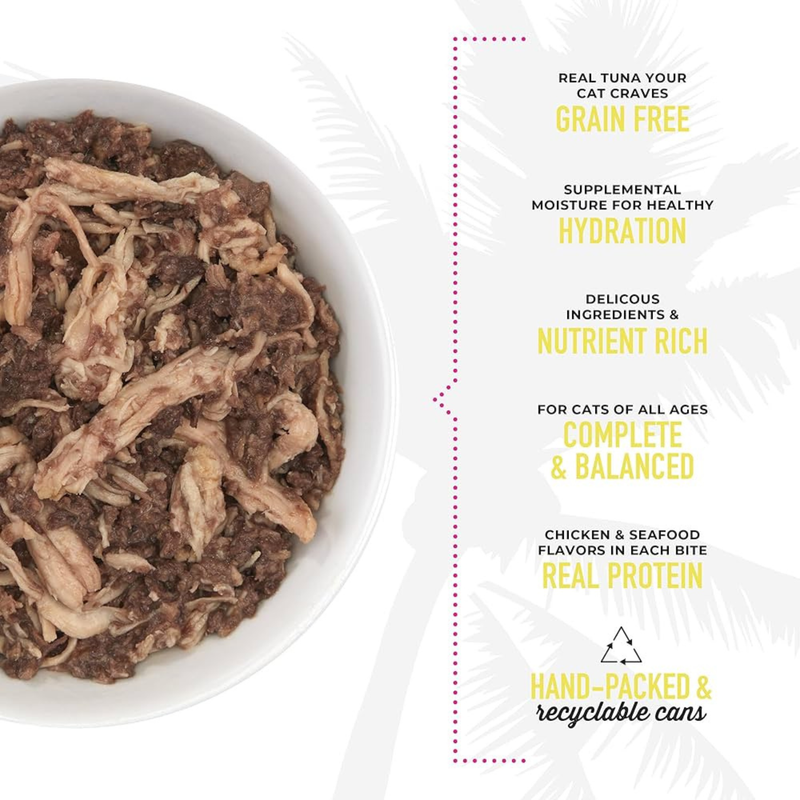 Nourriture pour chats en conserve - Hookena Luau - Ahi Tuna & Chicken Recette in Chicken Consommé