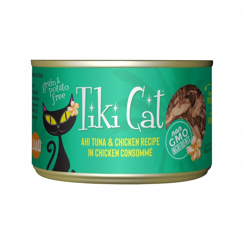 Nourriture pour chats en conserve - Hookena Luau - Ahi Tuna & Chicken Recette in Chicken Consommé