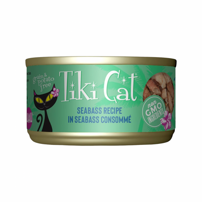 Canned Cat Food - Oahu LUAU - Seabass Recipe in Seabass Consommé