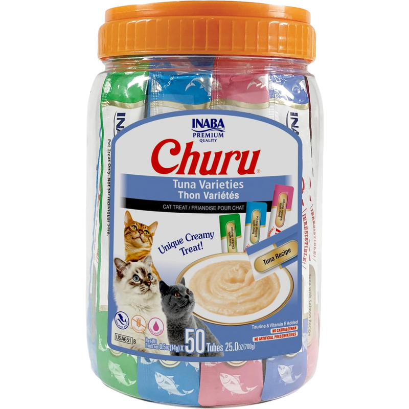 Traitement de chat crémeux - Churu - 50 ct de variété de thon