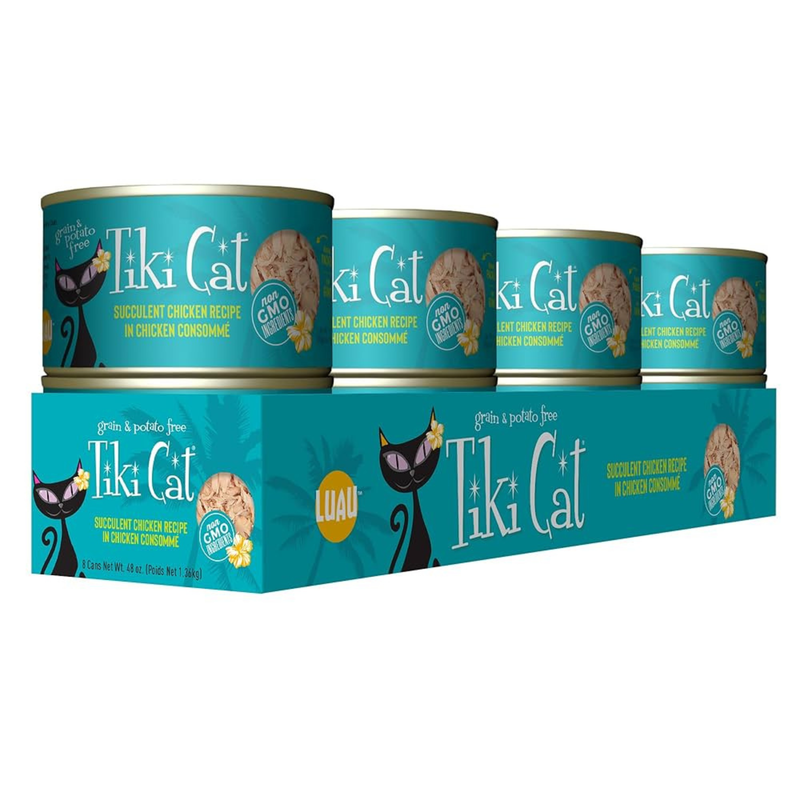 Canned Cat Food - Puka Puka LUAU - Succulent Chicken Recipe in Chicken Consommé