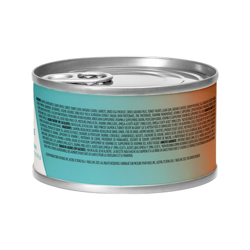 Canned Cat Food - Minced Salmon & Turkey Recipe in Gravy
