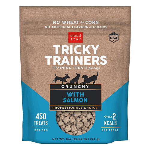 *(Best By 2025-04-05)* Dog Treat - TRICKY TRAINERS - Crunchy with Salmon - 8 oz