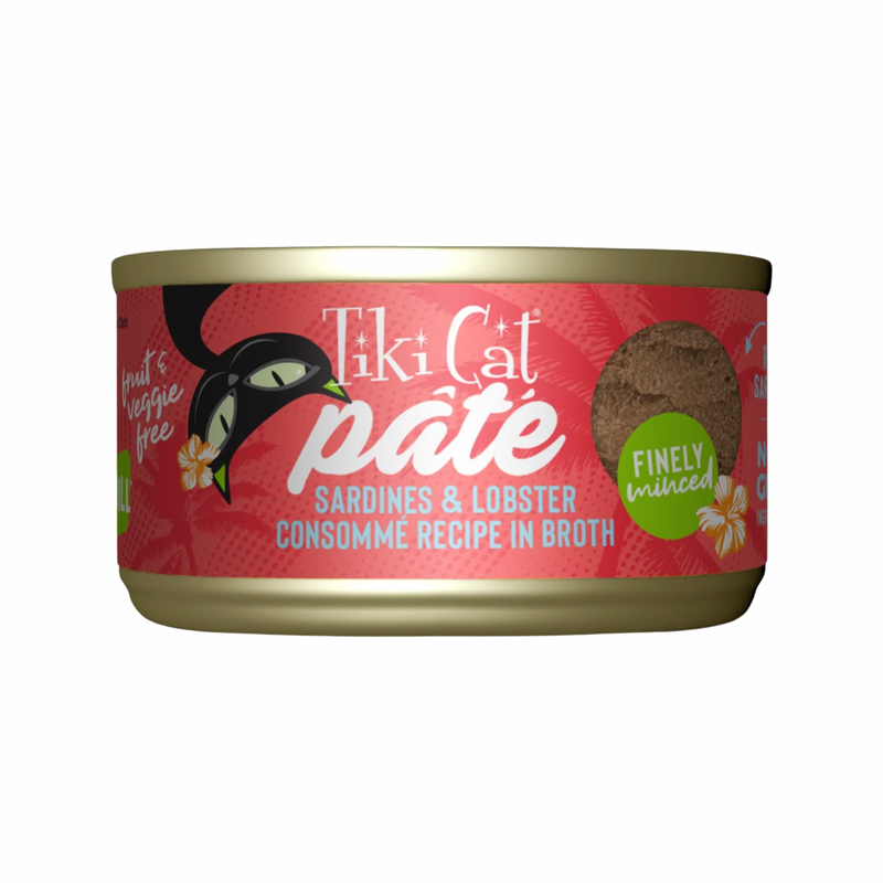 Canned Cat Food - GRILL Pate - Sardines & Lobster Consomme Recipe in Broth