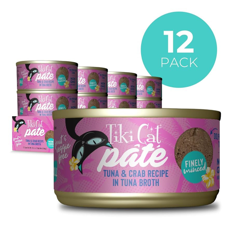 Canned Cat Food - GRILL Pate - Tuna & Crab Recipe in Tuna Broth