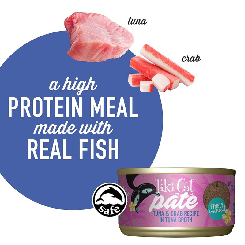 Canned Cat Food - GRILL Pate - Tuna & Crab Recipe in Tuna Broth