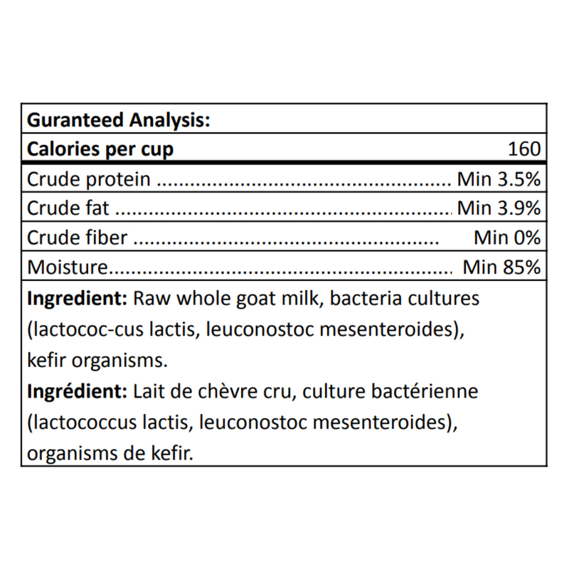 Lait de compagnie - lait de chèvre fermenté cru