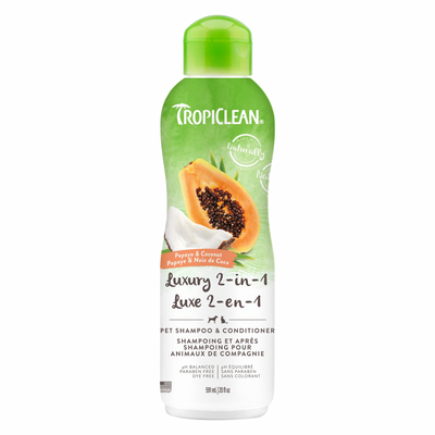 Dog & Cat Shampoo, Papaya & Coconut Luxury 2-in-1 Shampoo & Conditioner, 20 fl oz