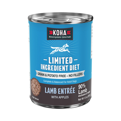Alimentation pour chiens en conserve - Régime d'ingrédients limités - 90% Entrée d'agneau - 13 oz