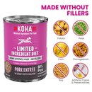 Canned Dog Food - Limited Ingredient Diet - Pork Entrée in Gravy with Squash - Adult