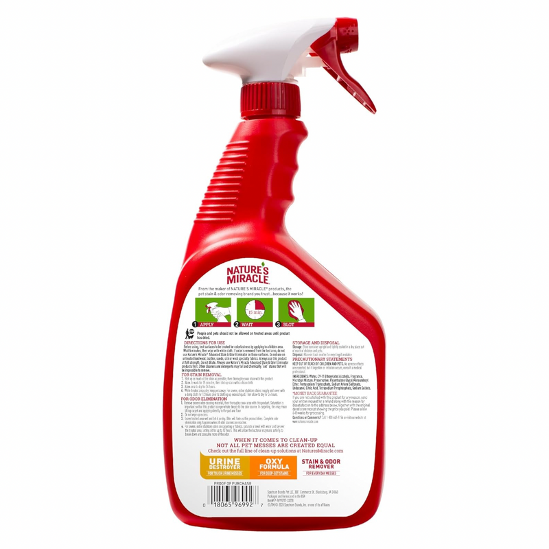Advanced Stain and Odor Eliminator for Cats - 946 ml spray