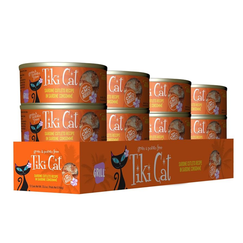 Canned Cat Food - Tahitian GRILL - Sardine Cutlets Recipe in Sardine Consommé