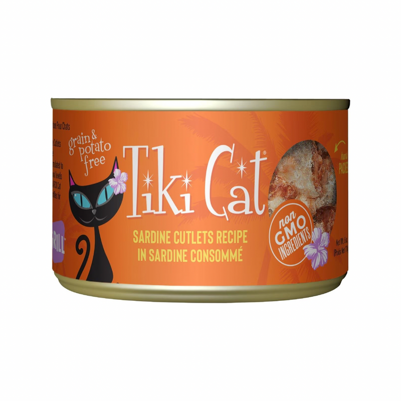 Canned Cat Food - Tahitian GRILL - Sardine Cutlets Recipe in Sardine Consommé
