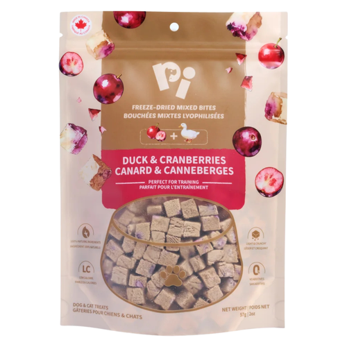 Freeze Dried Dog & Cat Treat - Mixed Bites - Duck & Cranberries