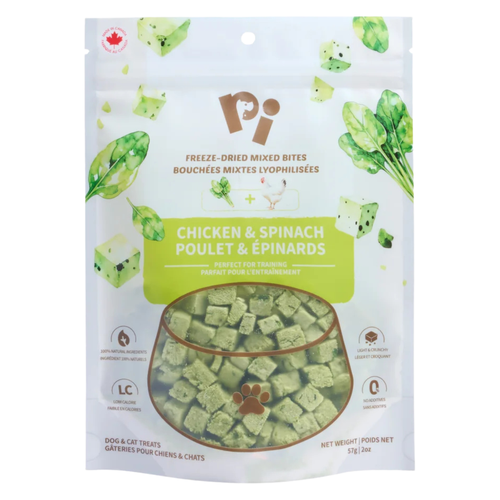 Freeze Dried Dog & Cat Treat - Mixed Bites - Chicken & Spinach