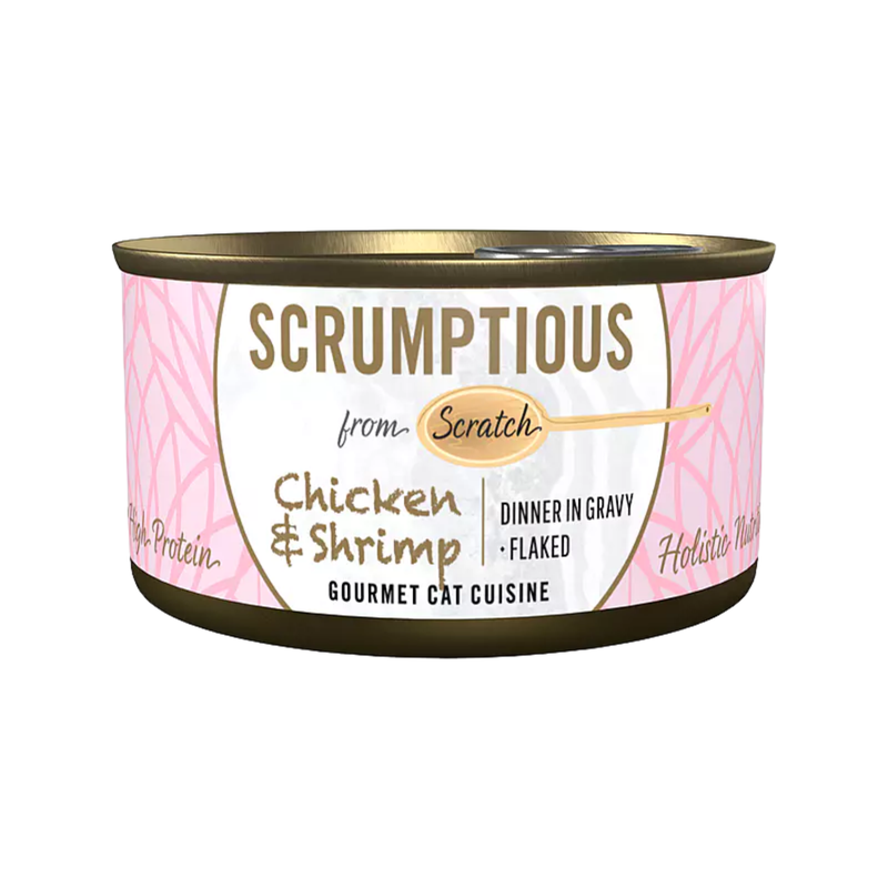 Wet Cat Food - Flaked Chicken & Shrimp Dinner in Gravy - Adult