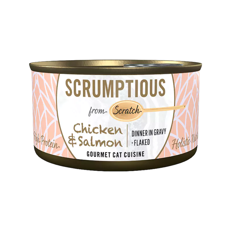 Wet Cat Food - Flaked Chicken & Salmon Dinner in Gravy - Adult