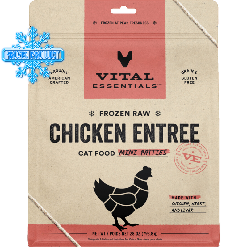 Cat Frozen Raw - Chicken Entree - Mini Patties - 28 oz