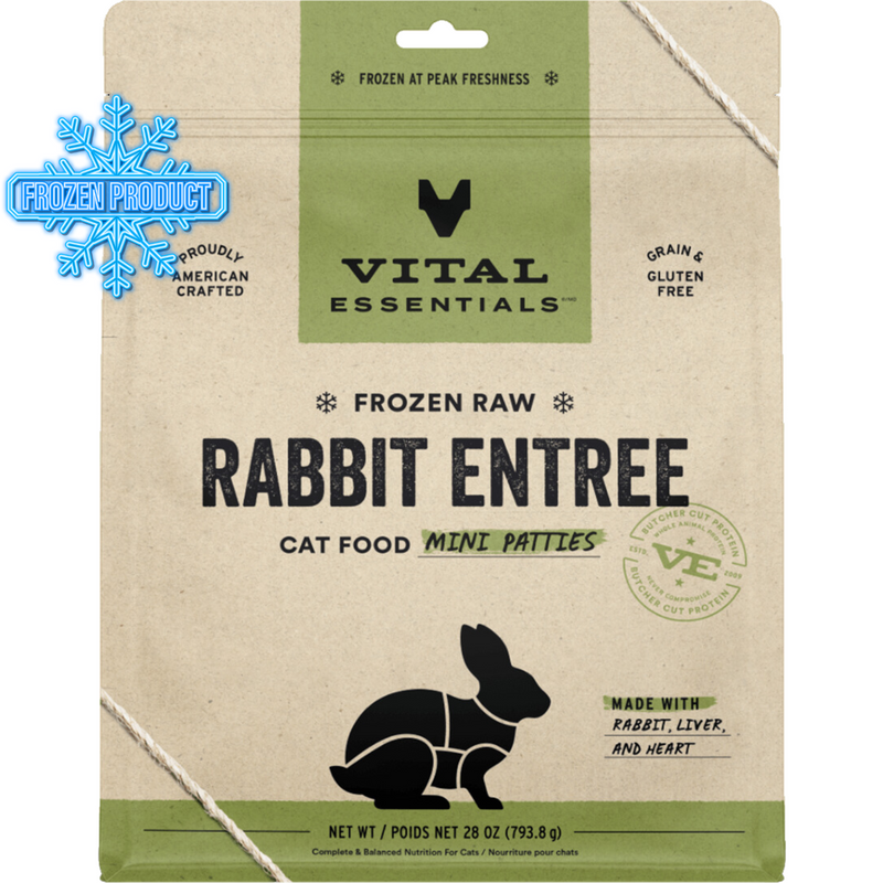 Cat Frozen Raw - Rabbit Entree - Mini Patties - 28 oz