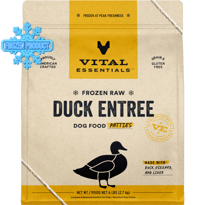 Dog Frozen Raw - Duck Entree - Patties - 6 lb