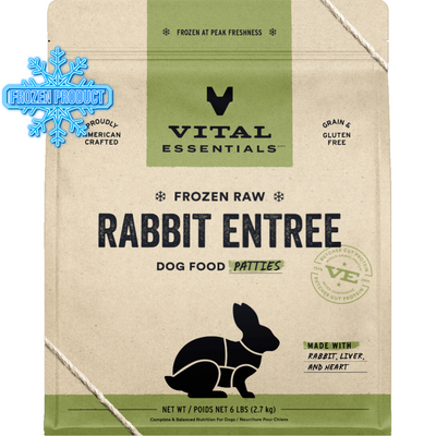 Dog Frozen Raw - Rabbit Entree - Patties - 6 lb