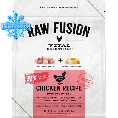 Dog Frozen Raw - RAW FUSION - Chicken Patties - 6 lb