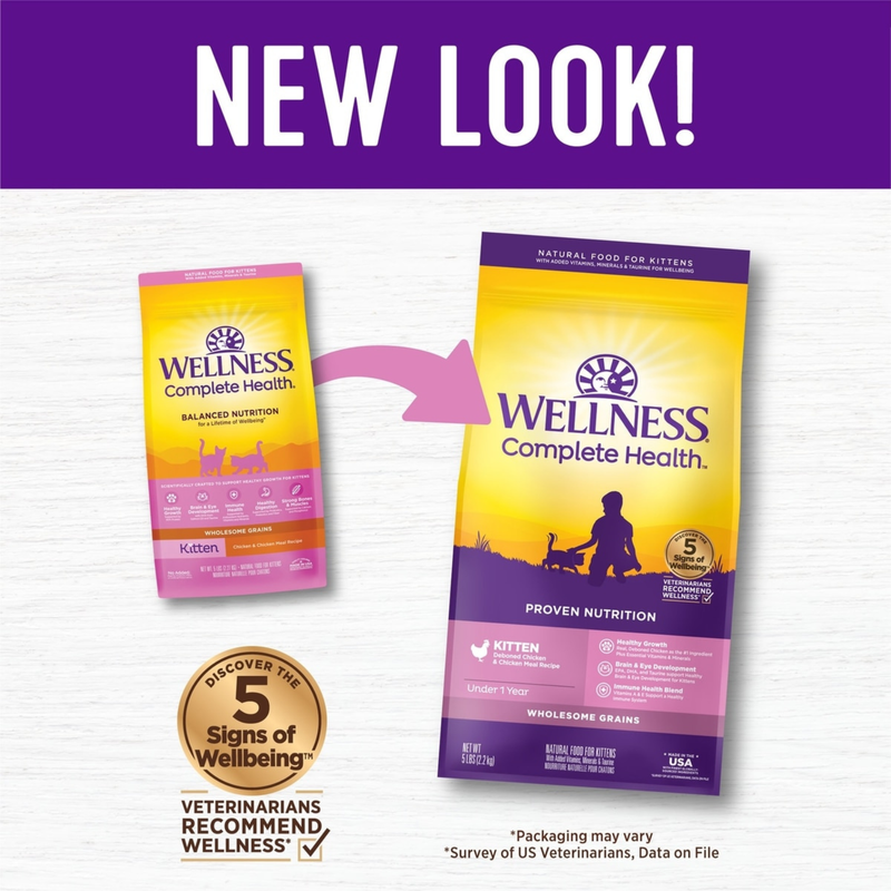 Alimentation sèche pour chats - Santé complète - Grains sain pour chaton de chaton - 5 lb