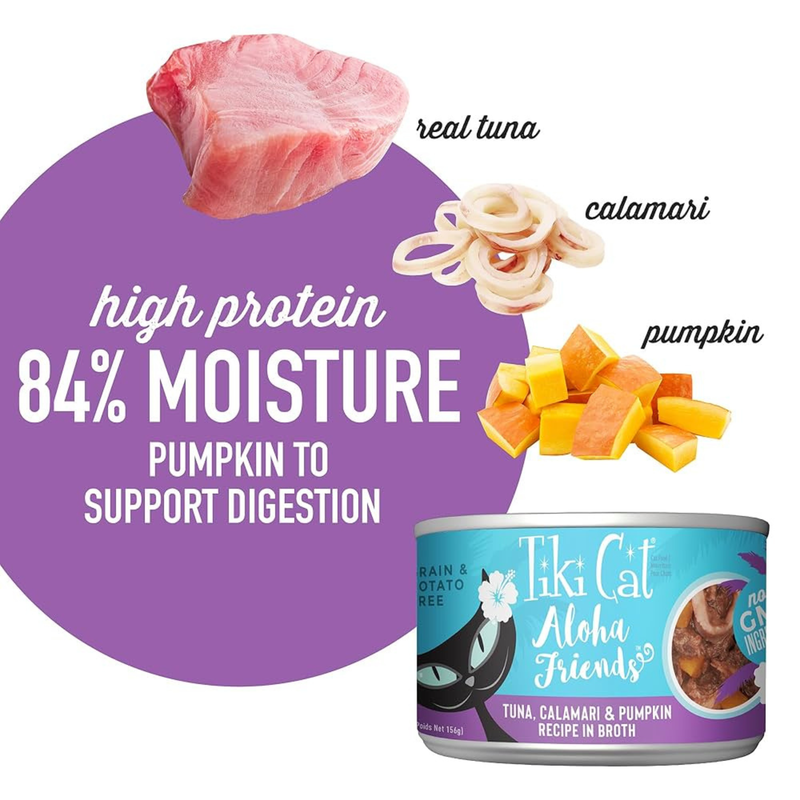 Canned Cat Food - ALOHA FRIENDS - Tuna, Calamari & Pumpkin