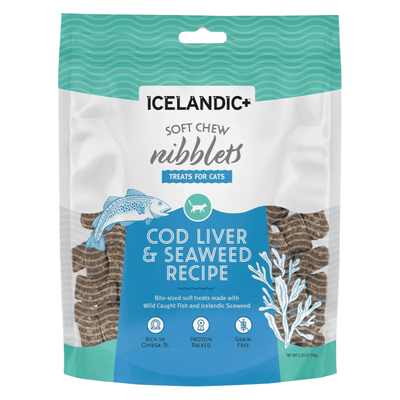 *(Best By 2025-01-31)* Cat Treat - Soft Chew Nibblets - Cod Liver & Seaweed Recipe - 2.25 oz