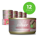 Canned Cat Food - SILVER Mousse + Shreds - Chicken, Salmon & Chicken Liver
