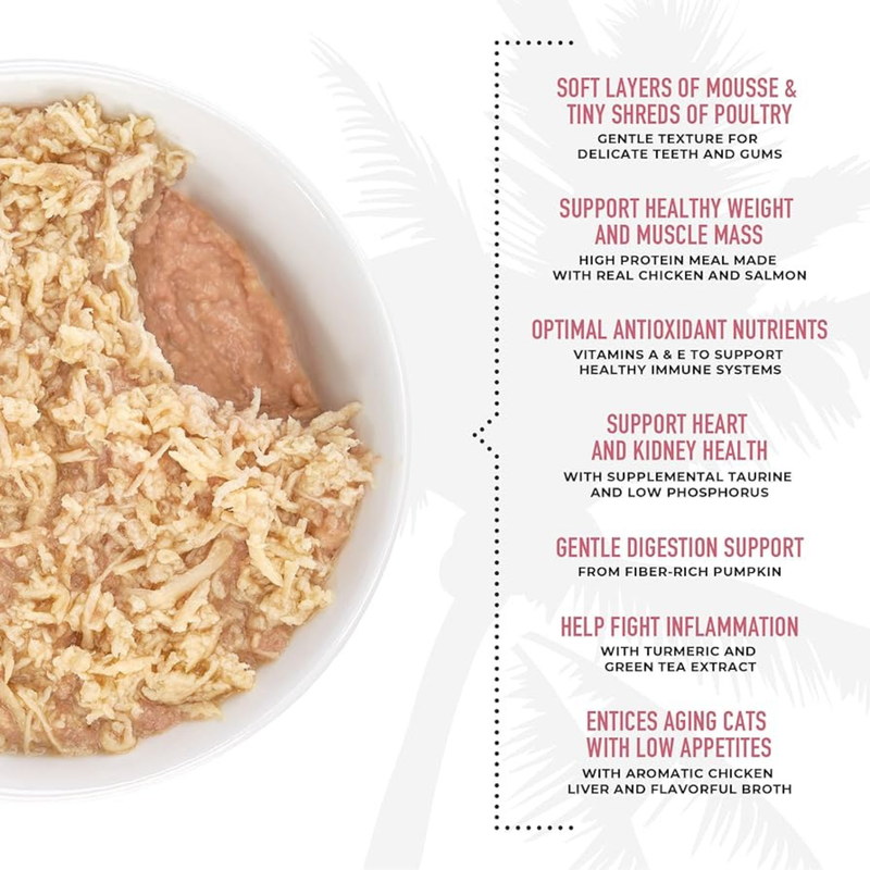 Canned Cat Food - SILVER Mousse + Shreds - Chicken, Salmon & Chicken Liver