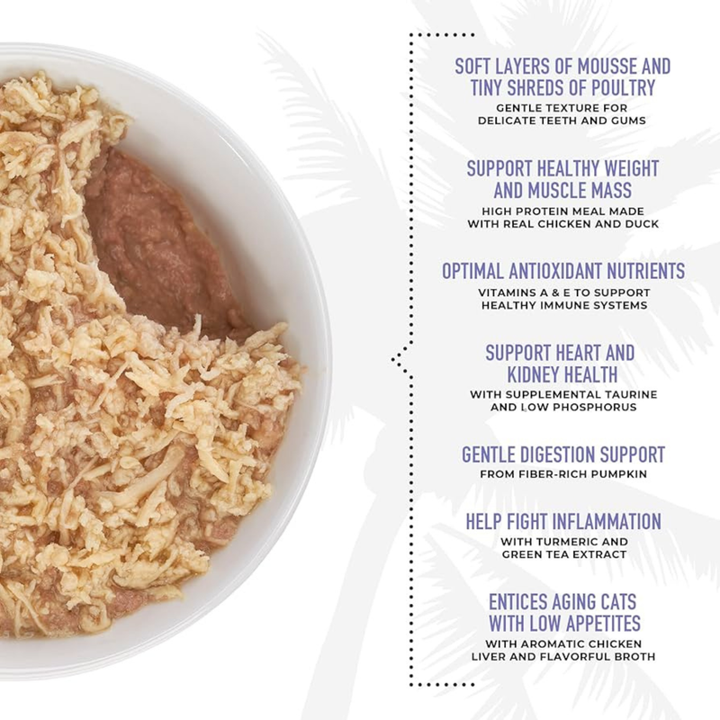 Canned Cat Food - SILVER Mousse + Shreds - Chicken, Duck & Duck Liver