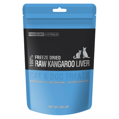 Freeze Dried Cat & Dog Treat - Raw Kangaroo Liver - 100 g