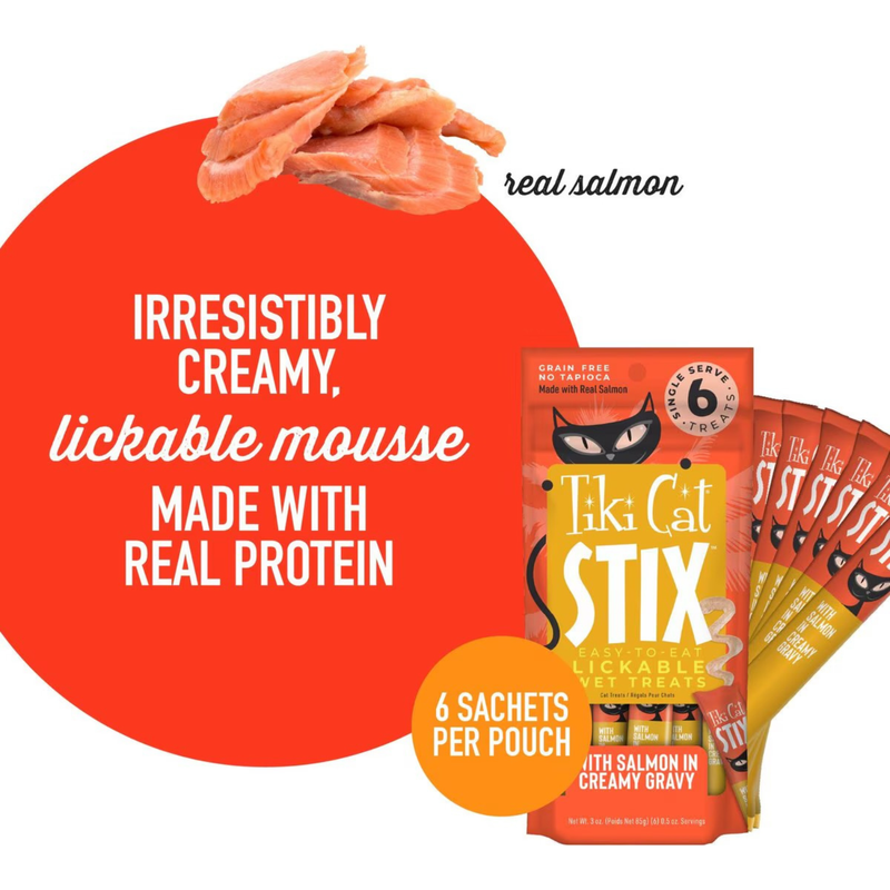 Lickable Cat Treat - STIX - Salmon in Creamy Gravy