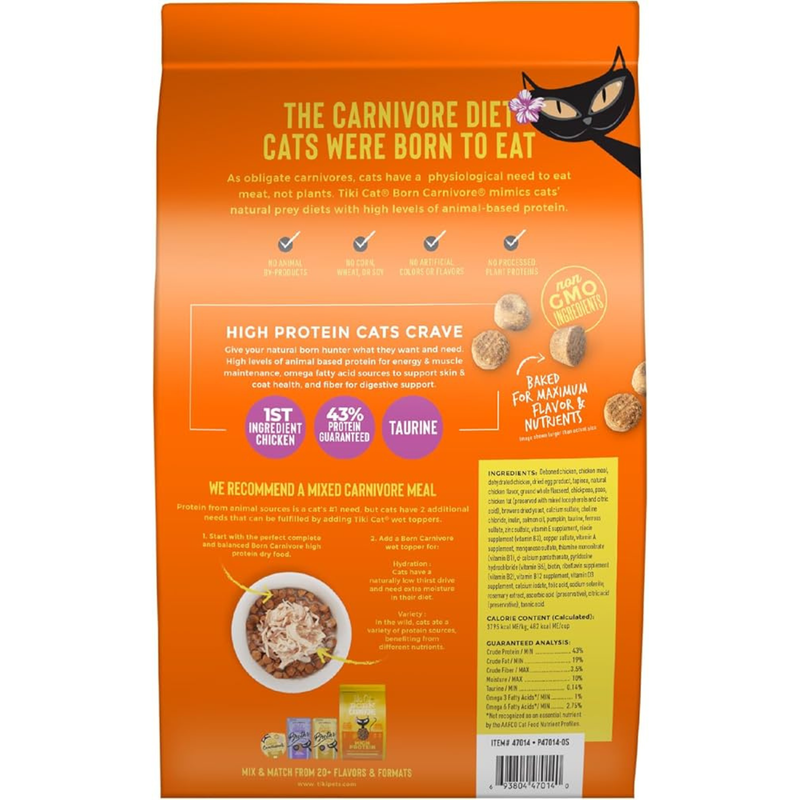 Dry Cat Food - BORN CARNIVORE - High Protein: Deboned Chicken & Egg Recipe