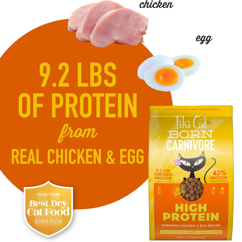 Dry Cat Food - BORN CARNIVORE - High Protein: Deboned Chicken & Egg Recipe