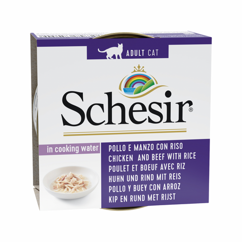 Wet Cat Food Topper - IN COOKING WATER - Chicken & Beef with Rice - 85 g