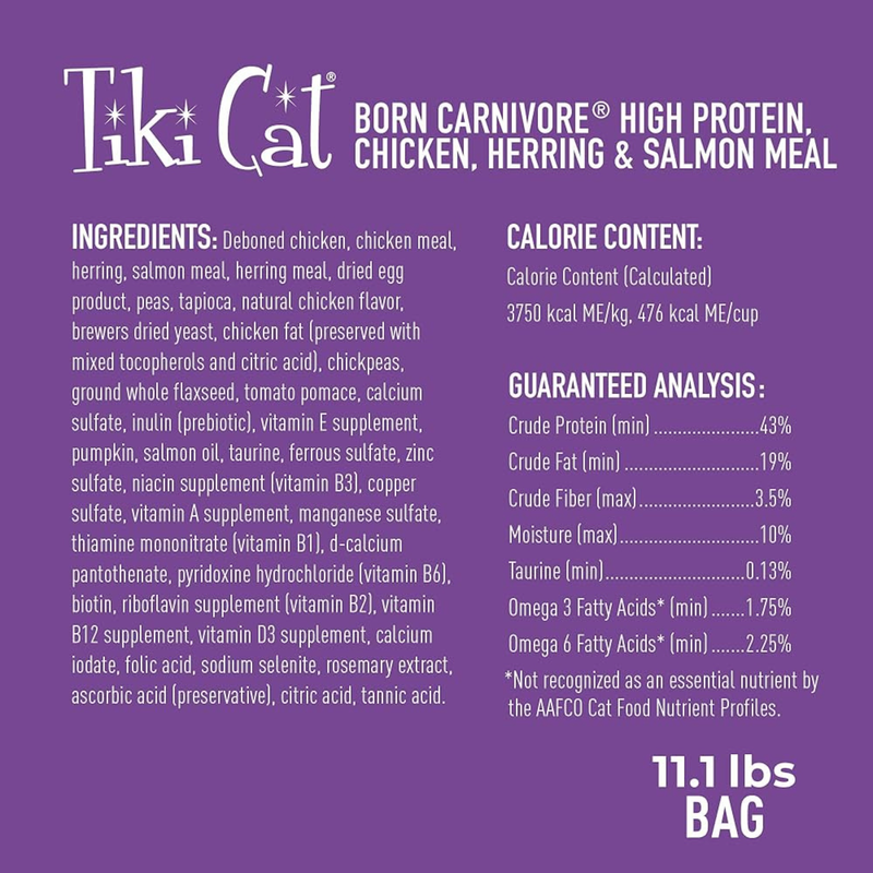 Dry Cat Food - BORN CARNIVORE - High Protein: Chicken, Herring & Salmon Recipe