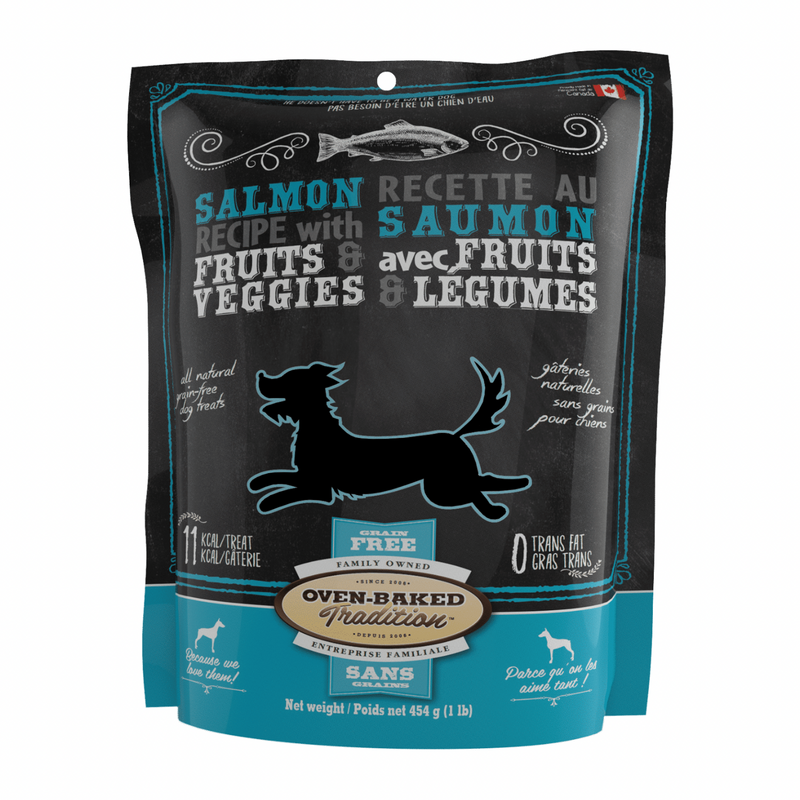 Traité pour chiens - Grain naturel sans saumon avec fruits et légumes - 1 lb