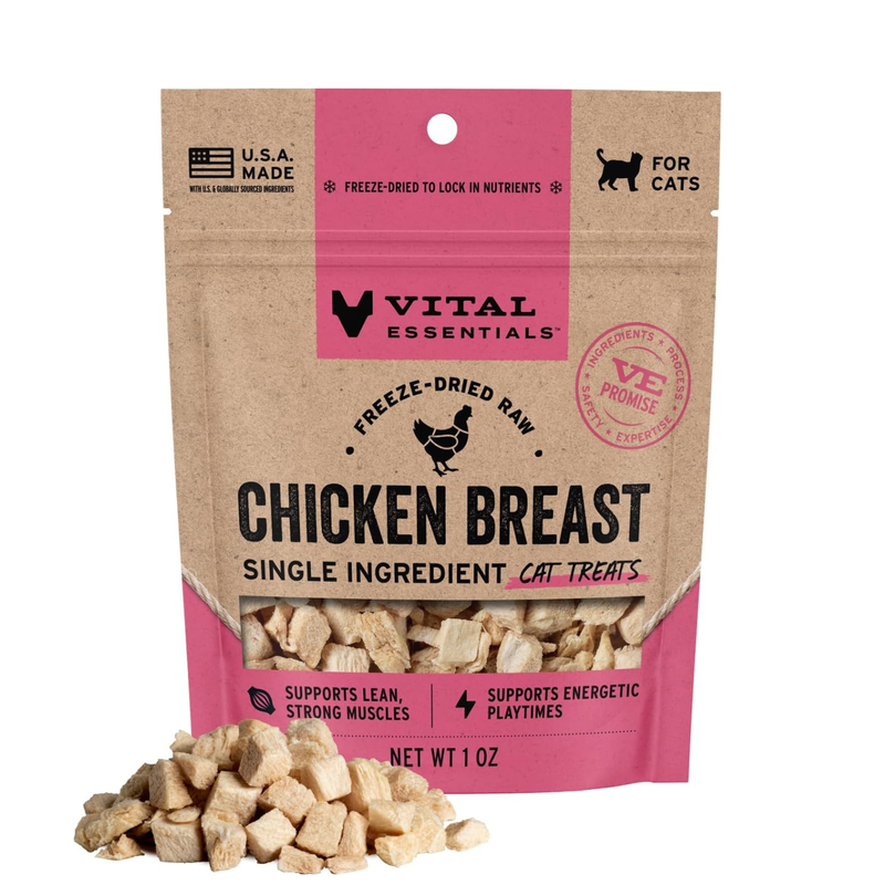 Traitement de chat séché gelé - Poitrine de poulet - 1 oz