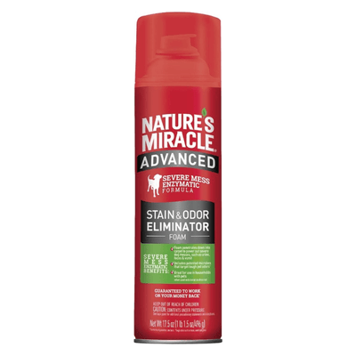Advanced Stain and Odor Eliminator for Dogs - 17.5 oz Foam - J & J Pet Club - Nature's Miracle