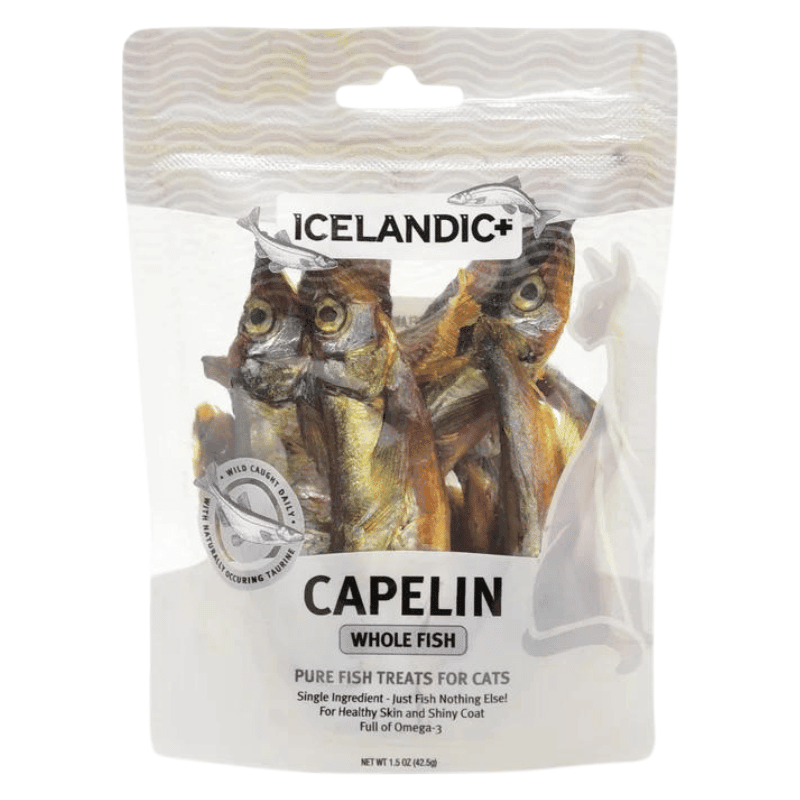 Air Dried Cat Treat - Capelin Whole Fish - 1.5 oz - J & J Pet Club - Icelandic+