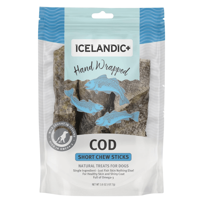 Air Dried Dog Treat - 5" Cod Short Chew Sticks - J & J Pet Club - Icelandic+