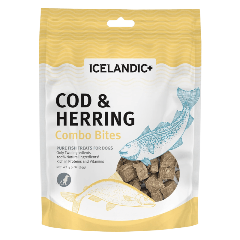 Air Dried Dog Treat - Cod & Herring Combo Bites - 3 oz - J & J Pet Club - Icelandic+