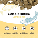 Air Dried Dog Treat - Cod & Herring Combo Bites - 3 oz - J & J Pet Club - Icelandic+