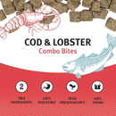 Air Dried Dog Treat - Cod & Lobster Combo Bites - 3 oz - J & J Pet Club - Icelandic+