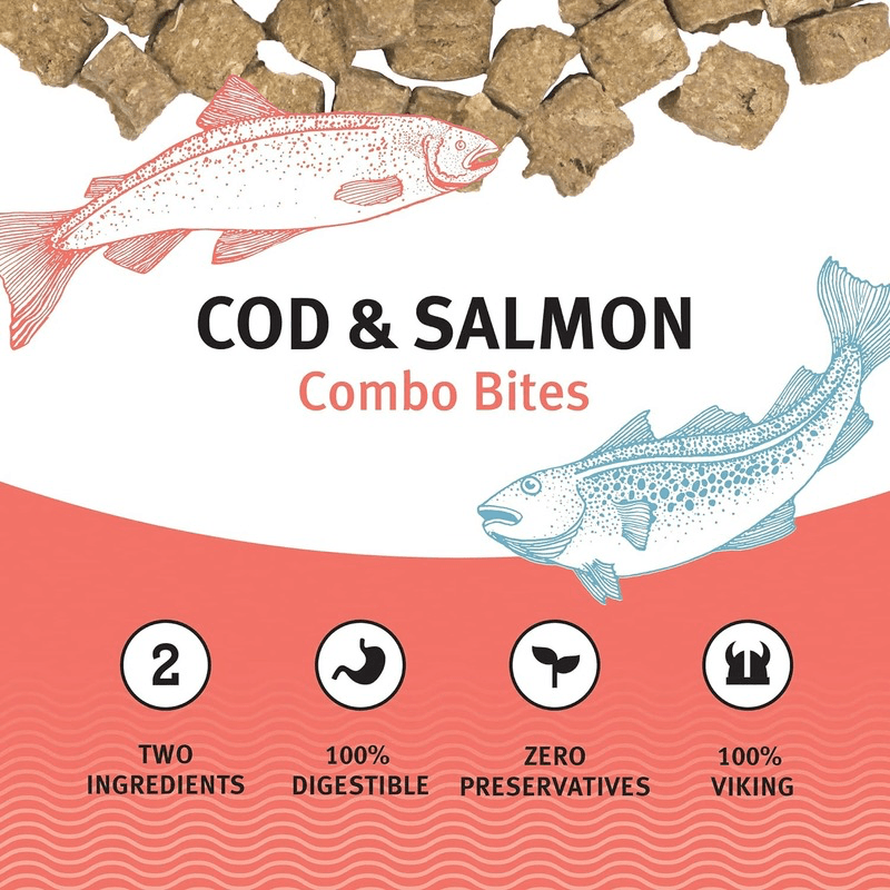 Air Dried Dog Treat - Cod & Salmon Combo Bites - 3 oz - J & J Pet Club - Icelandic+